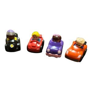 Fisher Price Little People Wheelies Lot Of 4 Vehicle Cars Mattel